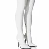 AZALEA WANG MILEY THIGH HIGH STILETTO BOOT WITH 4 WAY STRETCH IN WHITE