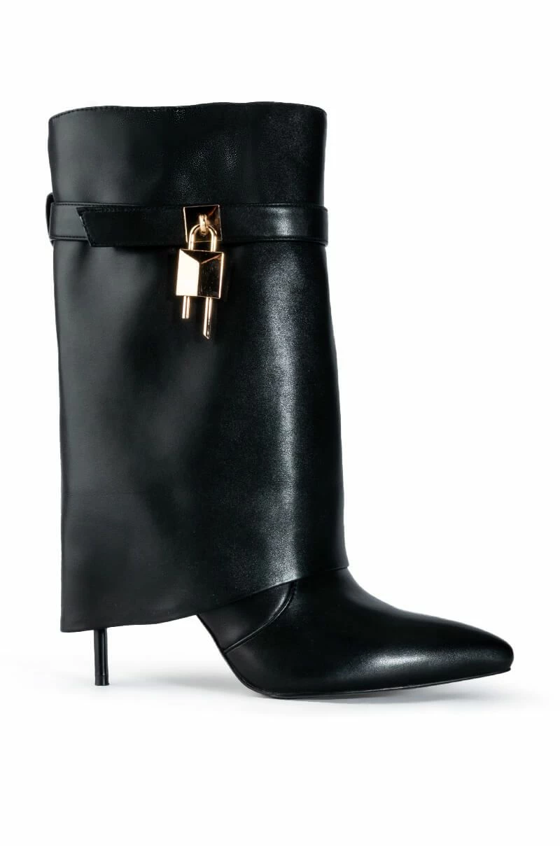 AZALEA WANG MINE FOLD OVER STILETTO BOOTIE IN BLACK 4 AZALEA WANG MINE FOLD OVER STILETTO BOOTIE IN BLACK - Image 2