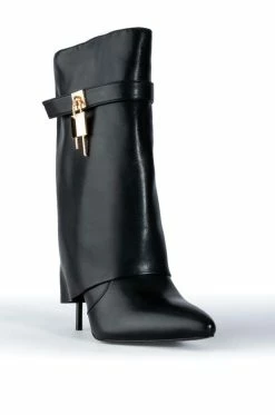 AZALEA WANG MINE FOLD OVER STILETTO BOOTIE IN BLACK 9 AZALEA WANG MINE FOLD OVER STILETTO BOOTIE IN BLACK -AKIRA Sales Shop azalea wang mine fold over stiletto bootie in black black 3 3