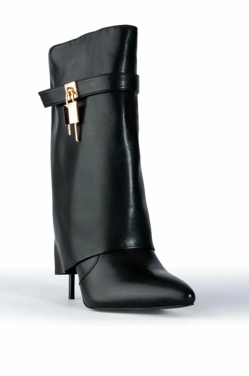 AZALEA WANG MINE FOLD OVER STILETTO BOOTIE IN BLACK 5 AZALEA WANG MINE FOLD OVER STILETTO BOOTIE IN BLACK - Image 3