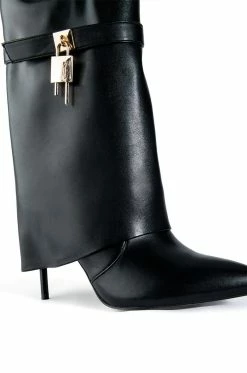 AZALEA WANG MINE FOLD OVER STILETTO BOOTIE IN BLACK 11 AZALEA WANG MINE FOLD OVER STILETTO BOOTIE IN BLACK -AKIRA Sales Shop azalea wang mine fold over stiletto bootie in black black 5 5