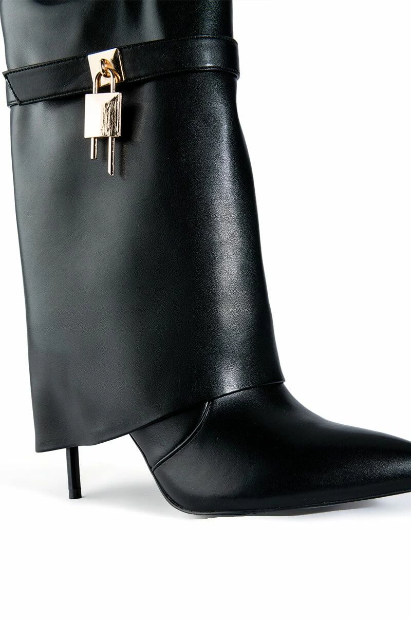 AZALEA WANG MINE FOLD OVER STILETTO BOOTIE IN BLACK 7 AZALEA WANG MINE FOLD OVER STILETTO BOOTIE IN BLACK - Image 5