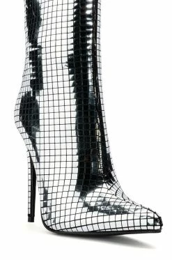 AZALEA WANG MONTROSE STILETTO BOOTIE IN SILVER -AKIRA Sales Shop azalea wang montrose stiletto bootie in silver silver 5 5