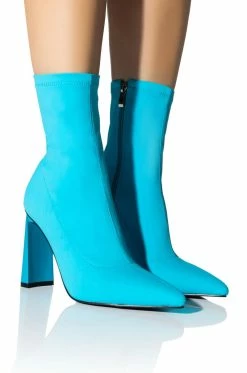 AZALEA WANG MOSCATO NEOPRENE BOOTIE IN BLUE