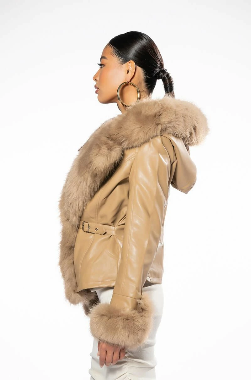 AZALEA WANG NABINA FAUX FUR LINED HOODED MOTO 9 AZALEA WANG NABINA FAUX FUR LINED HOODED MOTO - Image 7