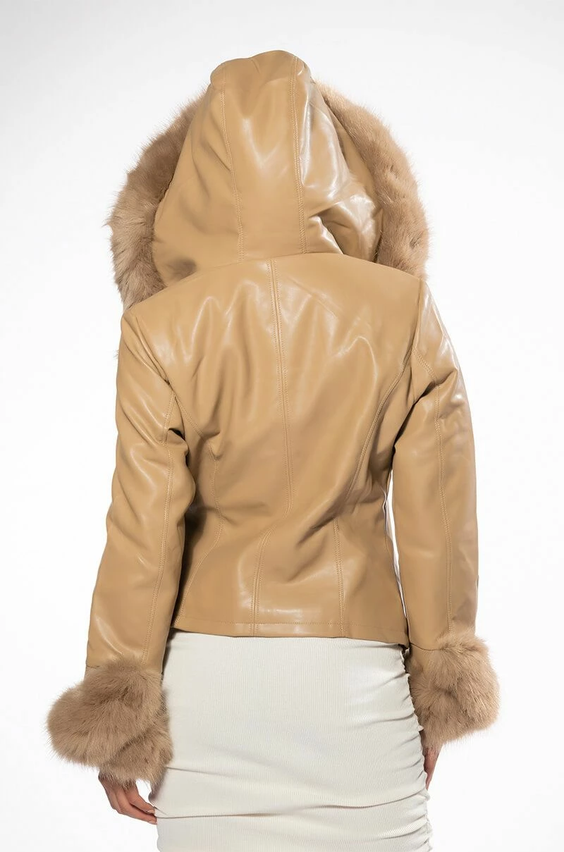 AZALEA WANG NABINA FAUX FUR LINED HOODED MOTO 10 AZALEA WANG NABINA FAUX FUR LINED HOODED MOTO - Image 8