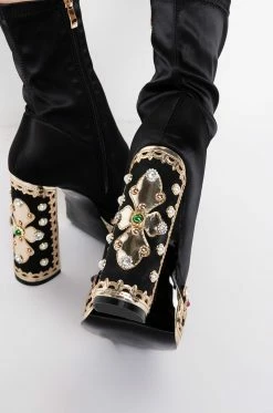 AZALEA WANG NOTICE ME CHUNKY BOOTIE IN BLACK -AKIRA Sales Shop azalea wang notice me chunky bootie in black black 7 7