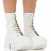AZALEA WANG OLYMPIA WHITE CHUNKY BOOTIE