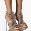 AZALEA WANG OUT OF REACH STILETTO BOOTIE IN NUDE PATENT