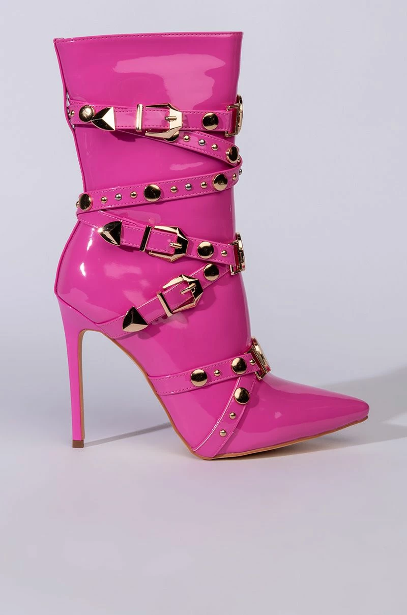 AZALEA WANG OVER AND OUT STILETTO BOOTIE IN PINK - Image 3