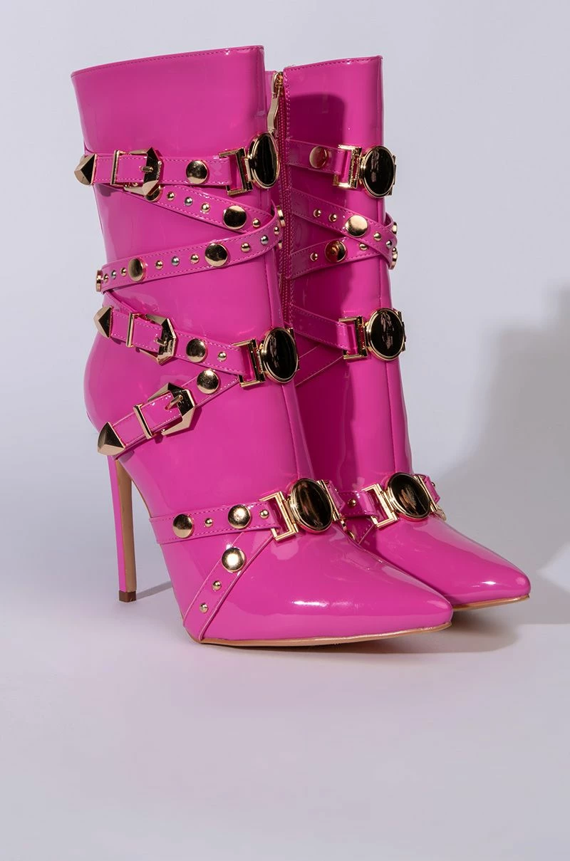 AZALEA WANG OVER AND OUT STILETTO BOOTIE IN PINK - Image 4