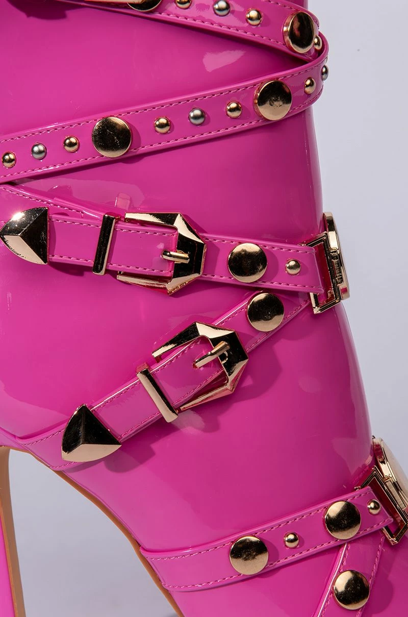 AZALEA WANG OVER AND OUT STILETTO BOOTIE IN PINK - Image 6