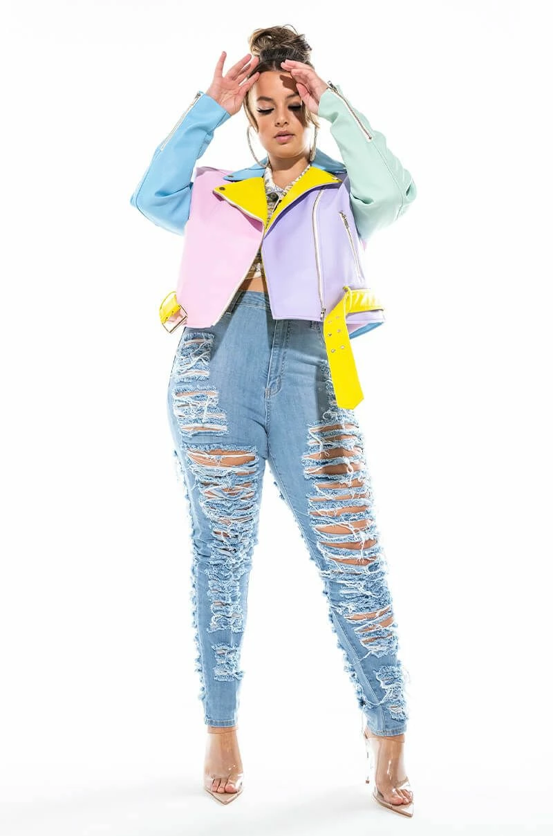 PASTEL DREAMS MOTO JACKET - Image 8
