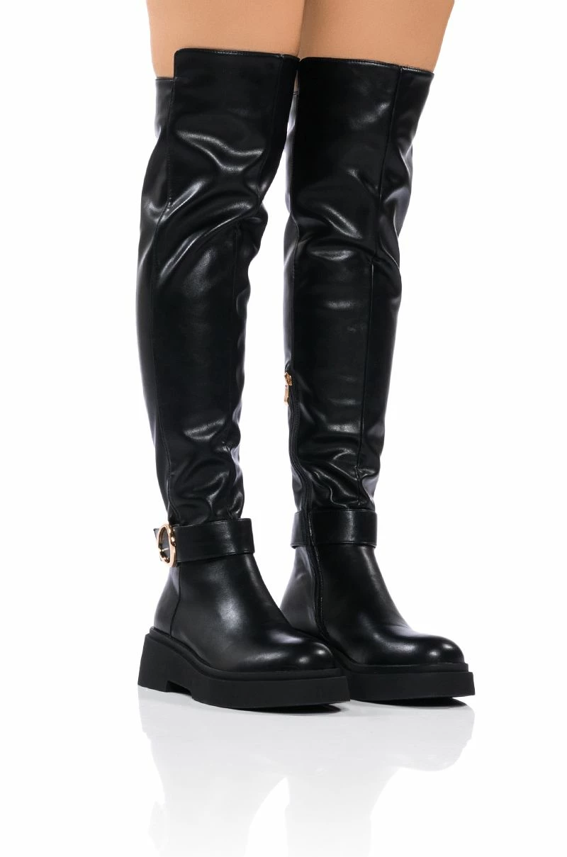 AZALEA WANG REAGAN KNEE HIGH FLAT BOOT IN BLACK 3 AZALEA WANG REAGAN KNEE HIGH FLAT BOOT IN BLACK