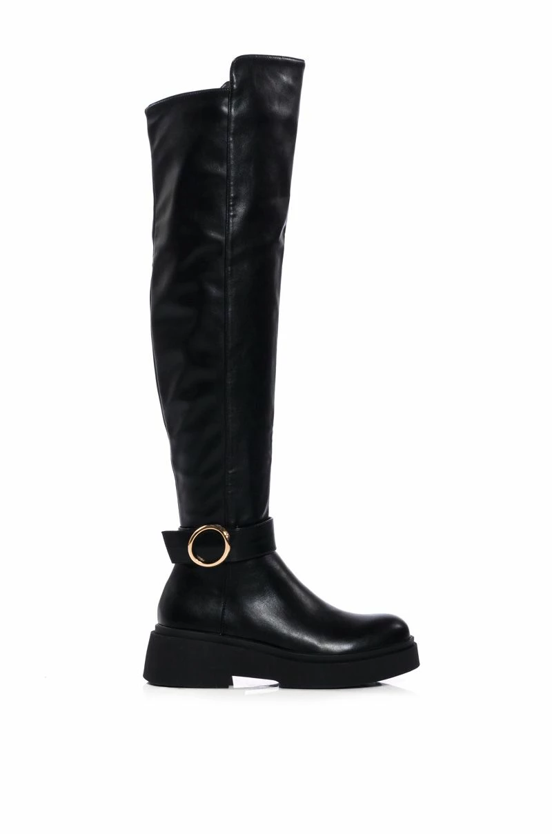 AZALEA WANG REAGAN KNEE HIGH FLAT BOOT IN BLACK 4 AZALEA WANG REAGAN KNEE HIGH FLAT BOOT IN BLACK - Image 2