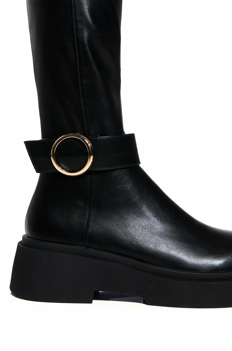 AZALEA WANG REAGAN KNEE HIGH FLAT BOOT IN BLACK 7 AZALEA WANG REAGAN KNEE HIGH FLAT BOOT IN BLACK - Image 5