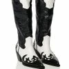 AZALEA WANG SALLY WESTERN BOOTIE IN BLACK WHITE