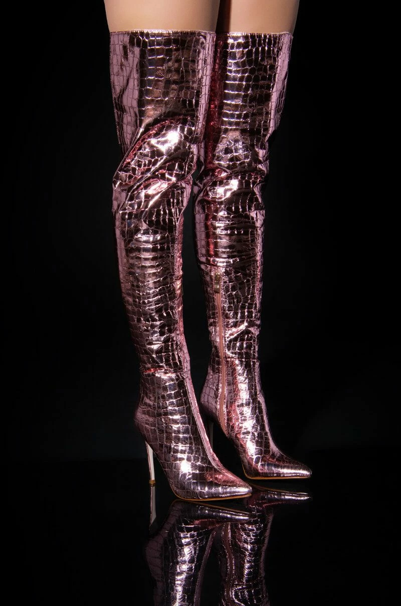 AZALEA WANG SHOWSTOPPER OVER THE KNEE STILETTO BOOT IN PINK - Image 5