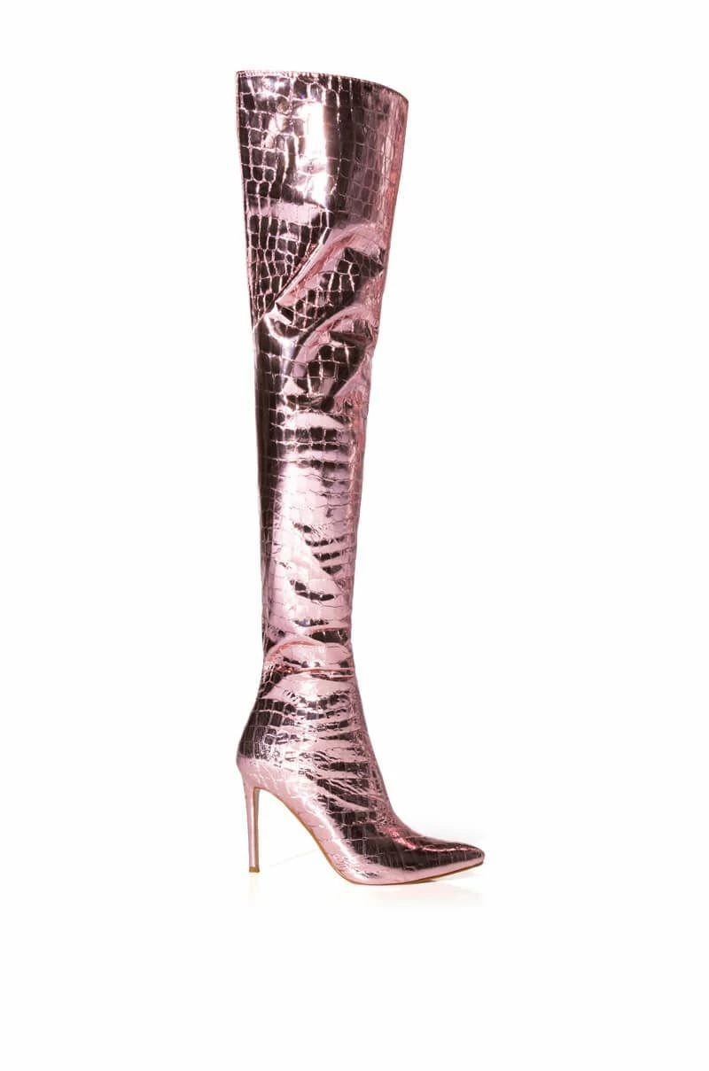 AZALEA WANG SHOWSTOPPER OVER THE KNEE STILETTO BOOT IN PINK - Image 2
