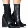 AZALEA WANG SIMPLY IRRESISTIBLE CHUNKY PU BOOTIE IN BLACK