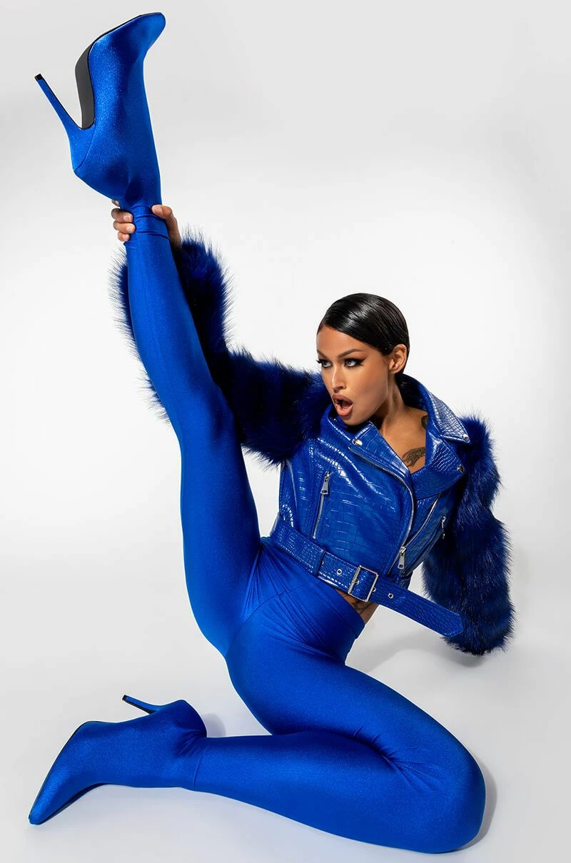 AZALEA WANG STAR STRETCH STILETTO PANT BOOT IN BLUE 13 AZALEA WANG STAR STRETCH STILETTO PANT BOOT IN BLUE - Image 11