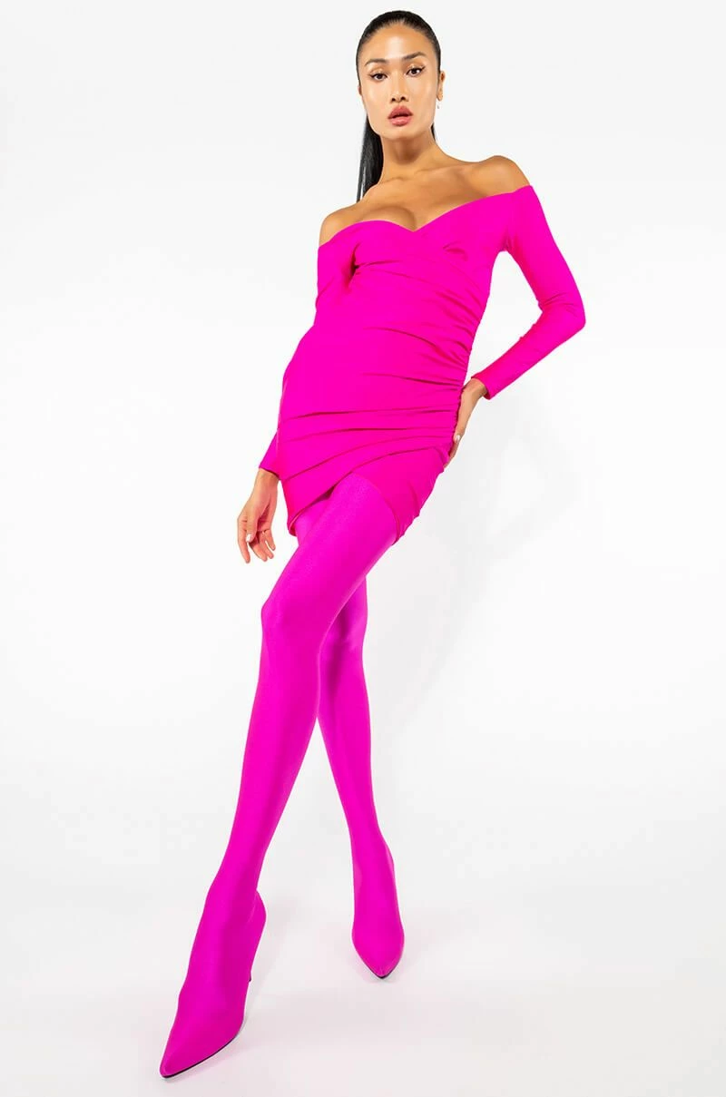 AZALEA WANG STAR STRETCH STILETTO PANT BOOT IN FUCHSIA - Image 3