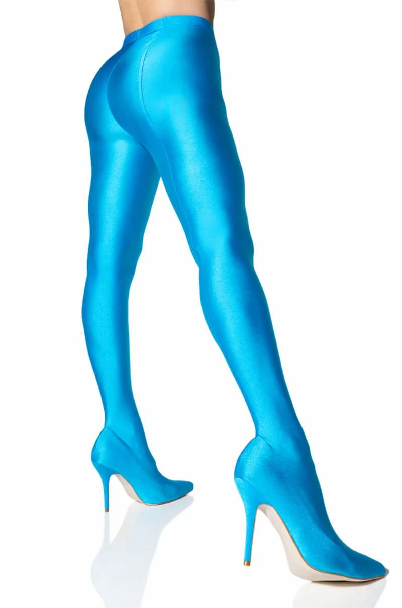 AZALEA WANG STAR STRETCH STILETTO PANT BOOT IN TURQUOISE