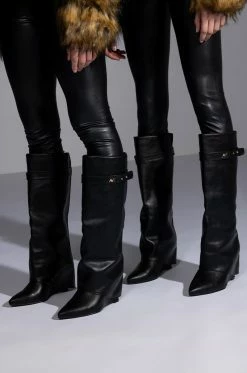 AZALEA WANG STUCK ON YOU WEDGE BOOT IN BLACK -AKIRA Sales Shop azalea wang stuck on you wedge boot in black black 2 2 c1 c1 c1
