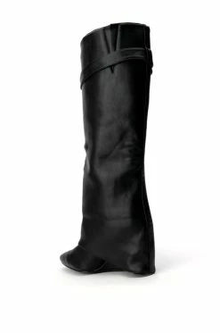 AZALEA WANG STUCK ON YOU WEDGE BOOT IN BLACK -AKIRA Sales Shop azalea wang stuck on you wedge boot in black black 4 4 c1 c1