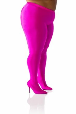 PLUS AZALEA WANG STAR STRETCH STILETTO PANT BOOT IN FUCHSIA