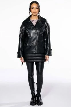 AZALEA WANG THE BOYFRIEND COWGIRL PU MOTO JACKET -AKIRA Sales Shop azalea wang the boyfriend cowgirl pu moto jacket black 8 8