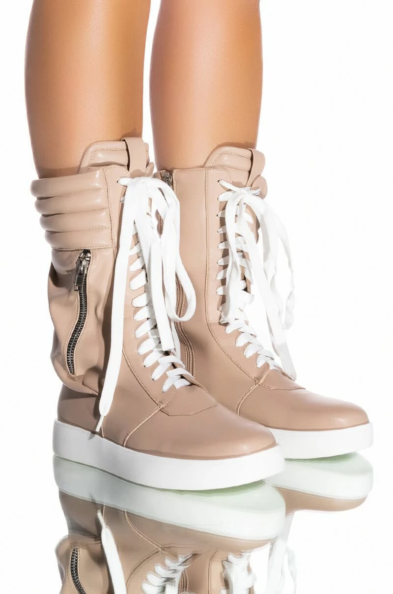 AZALEA WANG TONY MID CALF SNEAKER IN BONE 3 AZALEA WANG TONY MID CALF SNEAKER IN BONE