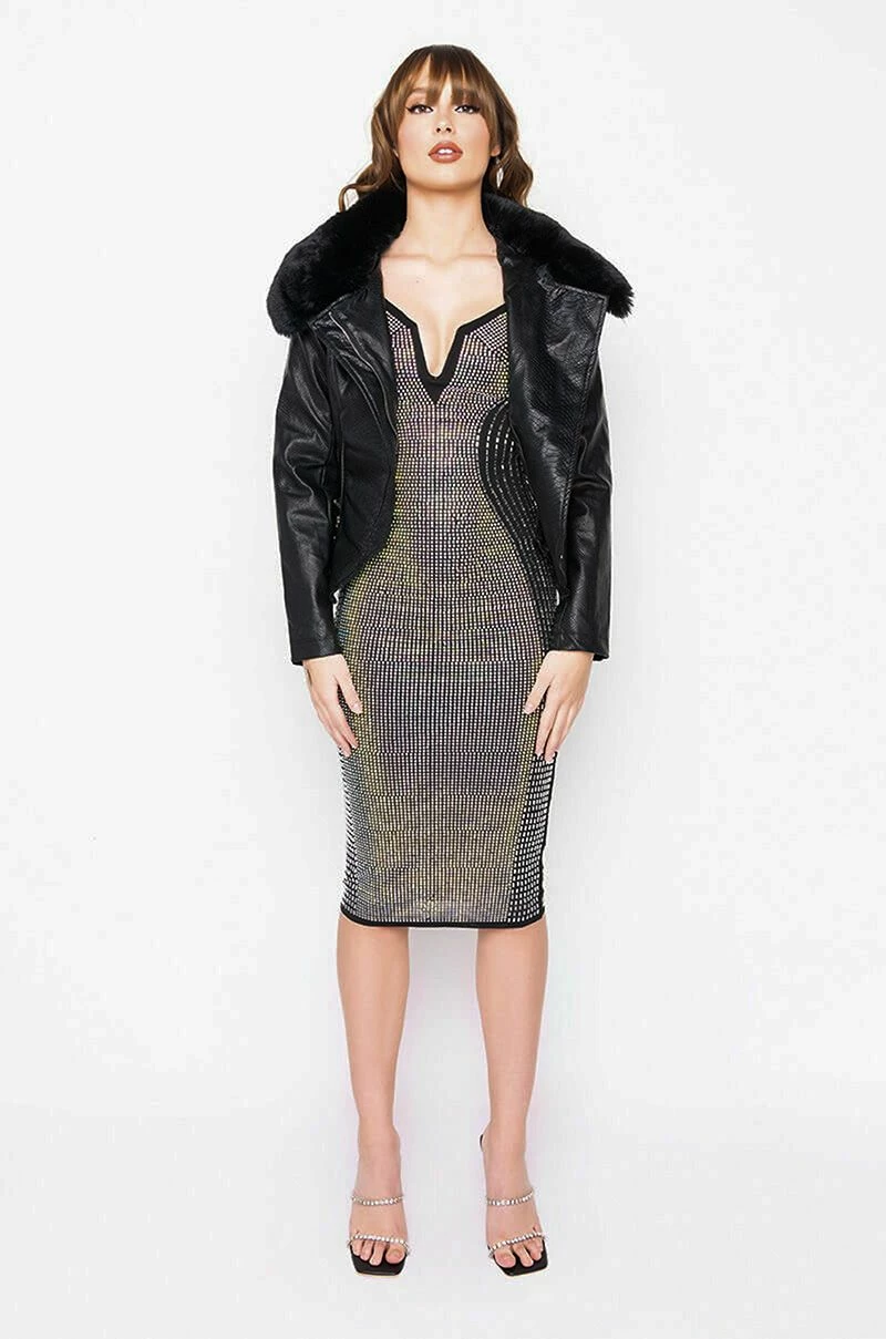 AZALEA WANG TIME FOR LOVE CROC MOTO WITH FAUX FUR - Image 9