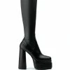 AZALEA WANG TO THE MAX CHUNKY STRETCH BOOT WITH 4 WAY STRETCH IN BLACK 2 AZALEA WANG TO THE MAX CHUNKY STRETCH BOOT WITH 4 WAY STRETCH IN BLACK -AKIRA Sales Shop azalea wang to the max chunky stretch boot in black black 2 2 c1