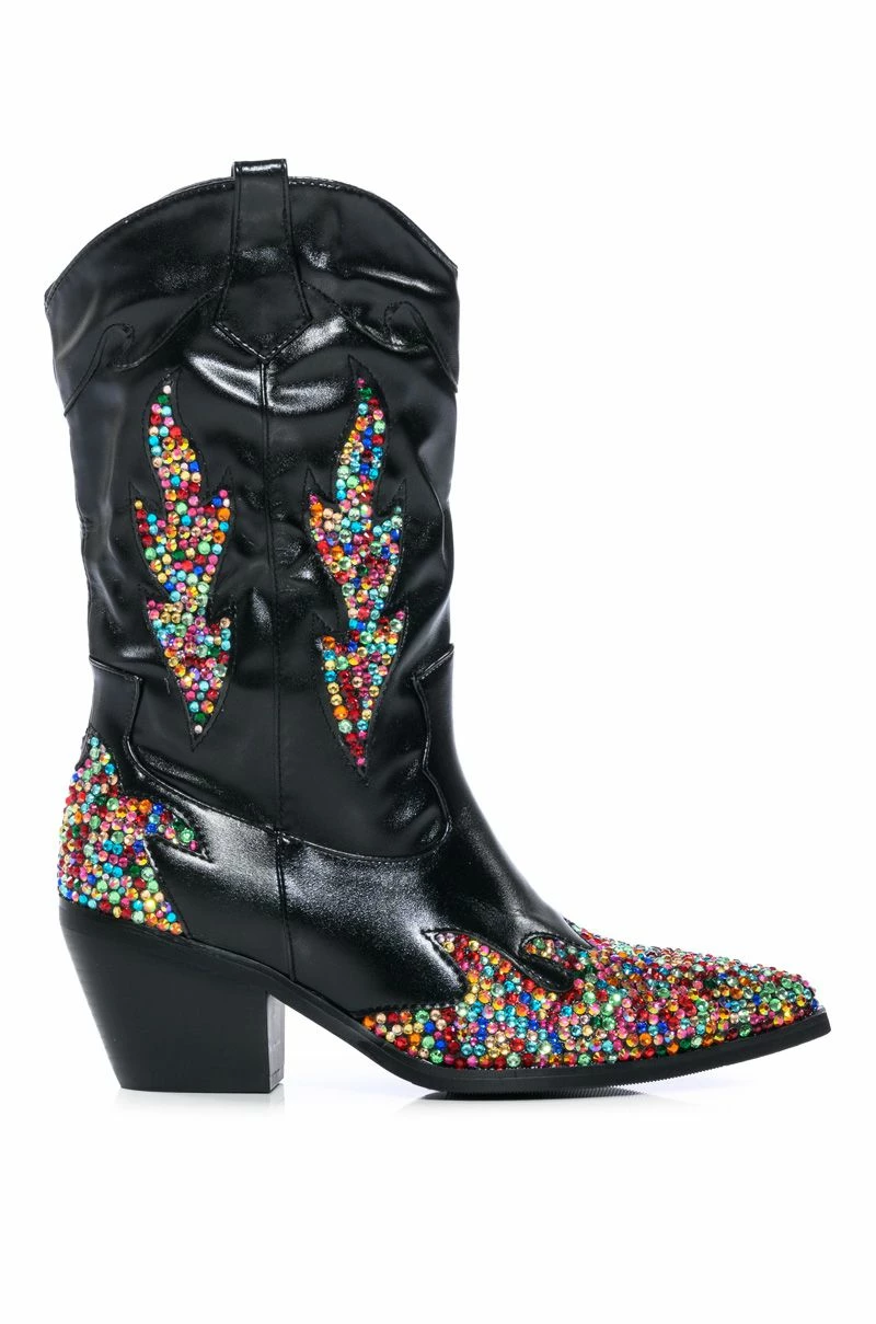 AZALEA WANG VINNY EMBELLISHED WESTERN BOOTIE - Image 2