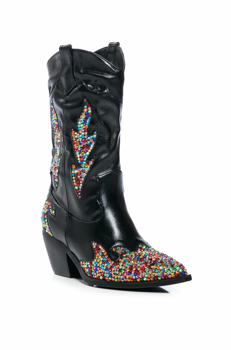 AZALEA WANG VINNY EMBELLISHED WESTERN BOOTIE - Image 3