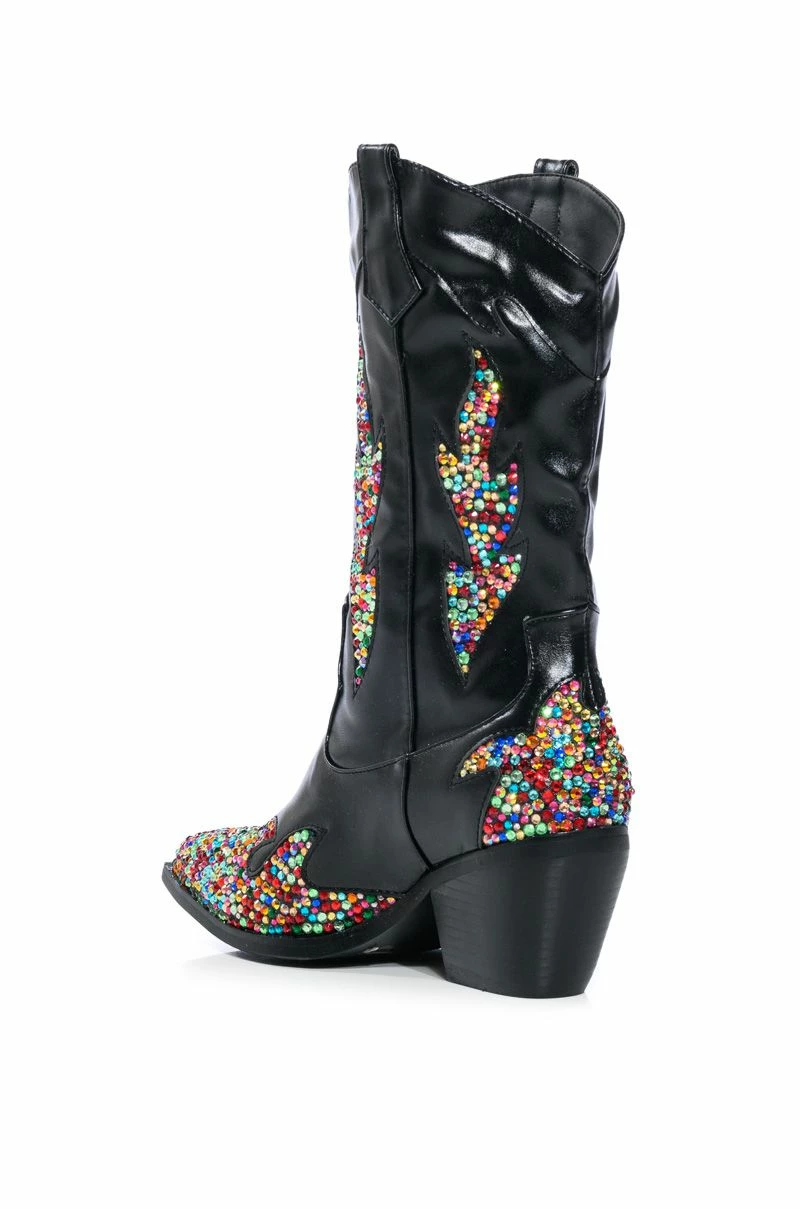 AZALEA WANG VINNY EMBELLISHED WESTERN BOOTIE - Image 4