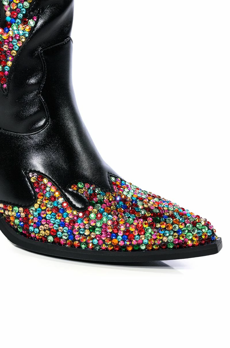 AZALEA WANG VINNY EMBELLISHED WESTERN BOOTIE - Image 5