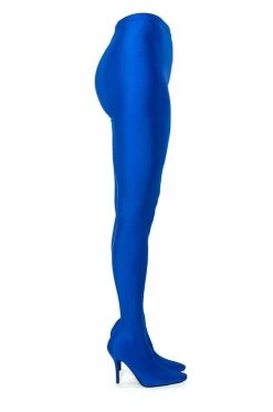 AZALEA WANG STAR STRETCH STILETTO PANT BOOT IN BLUE 28 AZALEA WANG STAR STRETCH STILETTO PANT BOOT IN BLUE -AKIRA Sales Shop azalea wang yours truly sexy stiletto boot pant in blue stretch blue 10 10