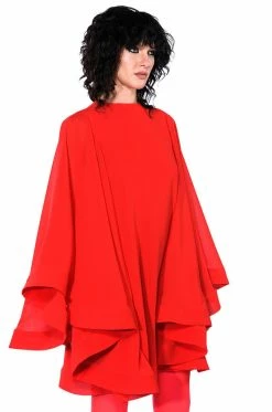 BAD ROMANCE RELAXED DRAPE MINI DRESS -AKIRA Sales Shop bad romance relaxed drape mini dress red 10 10