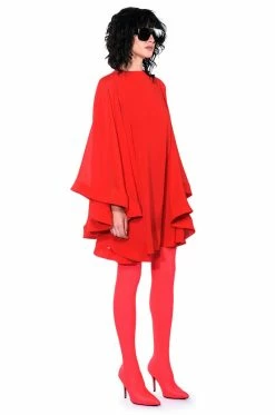 BAD ROMANCE RELAXED DRAPE MINI DRESS -AKIRA Sales Shop bad romance relaxed drape mini dress red 12 12