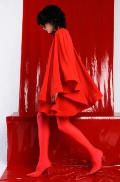 BAD ROMANCE RELAXED DRAPE MINI DRESS -AKIRA Sales Shop bad romance relaxed drape mini dress red 3 3