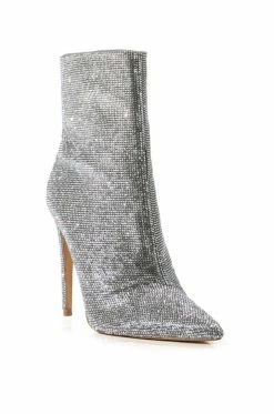 BALLER SILVER GLITTER BOOTIE -AKIRA Sales Shop baller silver glitter bootie silver 5 5 c1