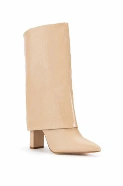 BALTINA CROC TAN FOLD OVER BOOT -AKIRA Sales Shop baltina croc tan fold over boot tan 3 3