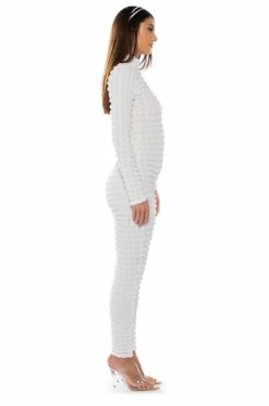 BEAT THE ODDS TEXTURED CATSUIT -AKIRA Sales Shop beat the odds textured catsuit white 3 3