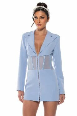 BLUE SKIES CORSET BLAZER DRESS