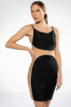 BODIED COLORBLOCK BANDAGE MINI DRESS