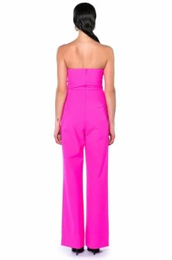 BREA STRAPLESS WIDE LEG JUMPSUIT -AKIRA Sales Shop brea strapless wide leg jumpsuit hot pink 10 10