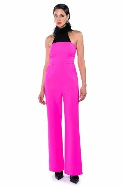 BREA STRAPLESS WIDE LEG JUMPSUIT -AKIRA Sales Shop brea strapless wide leg jumpsuit hot pink 6 6
