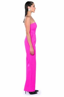 BREA STRAPLESS WIDE LEG JUMPSUIT -AKIRA Sales Shop brea strapless wide leg jumpsuit hot pink 9 9